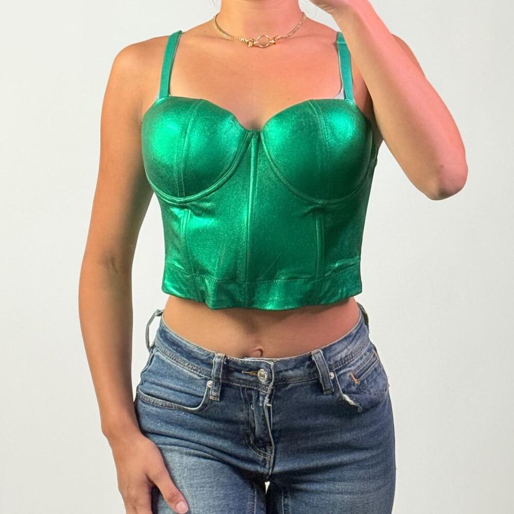Green Metallic Bustier